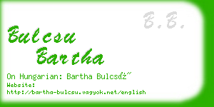 bulcsu bartha business card